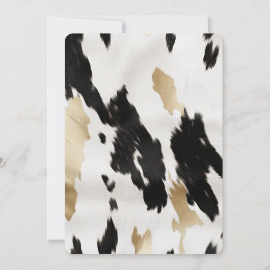 白黒金ゴールドコーウィドサウスウエストブライダルシャワー 招待状 (裏面)