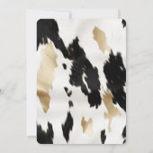 白黒金ゴールドコーウィドサウスウエスト誕生日 招待状 (裏面)