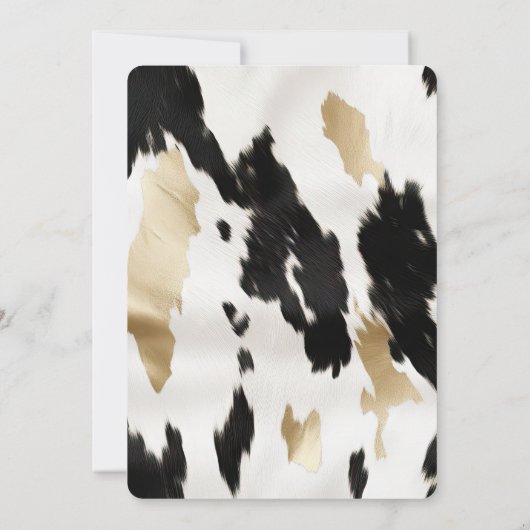 白黒金ゴールドコーウィドサウスウエスト誕生日 招待状 (裏面)