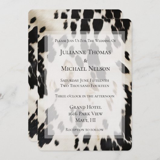 白黒金ゴールドサウスウェスト結婚コウィド 招待状 (正面/裏面)