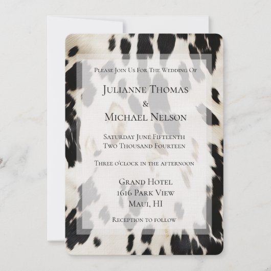 白黒金ゴールドサウスウェスト結婚コウィド 招待状 (正面)