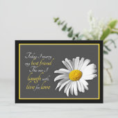 白黒金ゴールドシャスタデイジー結婚式招待状 招待状 (スタンド正面)