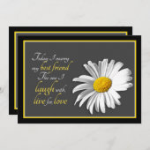 白黒金ゴールドシャスタデイジー結婚式招待状 招待状 (正面/裏面)