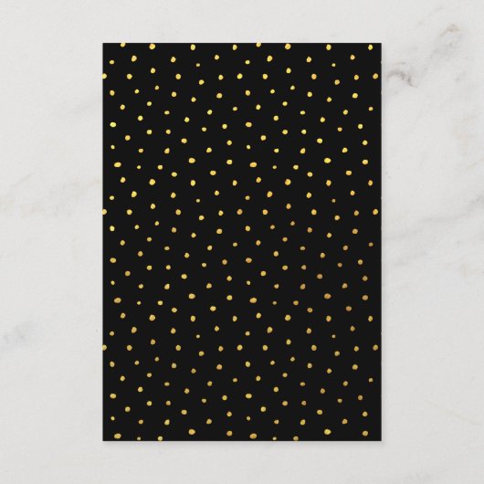 白黒金ゴールドスクリプトミニマルウェディングレセプション エンクロージャーカード (裏面)