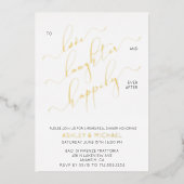 白黒金ゴールドスクリプトリハーサルディナー 箔招待状 (正面)