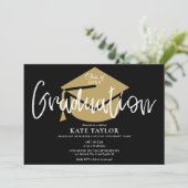 白黒金ゴールドスクリプト卒業パーティー 招待状 (スタンド正面)