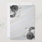 白黒金ゴールドストライプのフローラキンセアニェラ 招待状 (裏面)