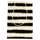 白黒金ゴールドストライプハート ミディアムペーパーバッグ (裏面)