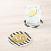 白黒金ゴールドストライプモノグラム コースター (側面)