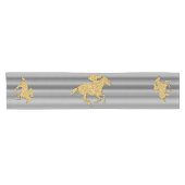 白黒金ゴールドストライプ競走馬 ショートテーブルランナー (横)