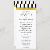 白黒金ゴールドストライプ結婚式 プログラム (正面/裏面)