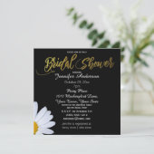 白黒金ゴールドデイジーテーマブライダルシャワー 招待状 (スタンド正面)