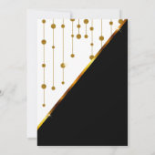 白黒金ゴールドドット文字列結婚式招待状 招待状 (裏面)