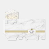 白黒金ゴールドハート大理石結婚の好意 フェイバーボックス (折り畳みなし)