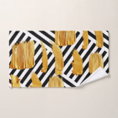 白黒金ゴールドバスルームストライプタオルセット バスタオルセット (ハンドタオル)