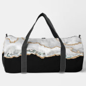 白黒金ゴールドフェイクグリッター瑪瑙 ダッフルバッグ (正面)