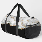 白黒金ゴールドフェイクグリッター瑪瑙 ダッフルバッグ (右コーナー)