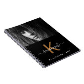 白黒金ゴールドフォトモノグラムスクリプト ノートブック (右側)