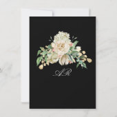 白黒金ゴールドフローラアイボリーミント16thブライダル 招待状 (裏面)