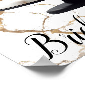 白黒金ゴールドフローラティエケーキブライダルシャワー ポスター (角)