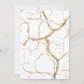 白黒金ゴールドフローラティエケーキブライダルシャワー 招待状 (裏面)