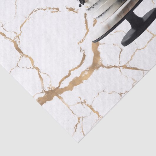 白黒金ゴールドフローラティエケーキブライダルシャワー 薄葉紙 (詳細)