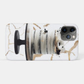 白黒金ゴールドフローラティエケーキブライダルシャワー Case-Mate iPhoneケース (裏面(横))