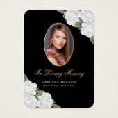 白黒金ゴールドフローラ葬儀祈りの言葉カード (正面)