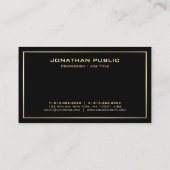 白黒金ゴールドプロフェッショナルエレガントモダン 名刺 (裏面)