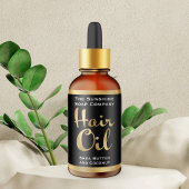 白黒金ゴールドヘア油ボトルラベル ラベル