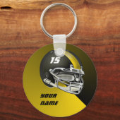 白黒金ゴールドヘルメット キーホルダー (正面)