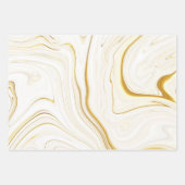 白黒金ゴールドマーブルゲートグリッター ラッピングペーパーシート (正面3)