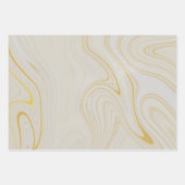 白黒金ゴールドマーブルゲートグリッター ラッピングペーパーシート (正面2)