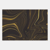 白黒金ゴールドマーブルゲートグリッター ラッピングペーパーシート (正面)