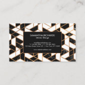 白黒金ゴールドマーブルモザイク 名刺 (裏面)