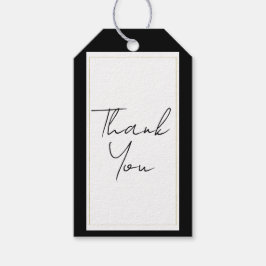 白黒金ゴールドモダンエレガミニマルントウェディング ギフトタグ