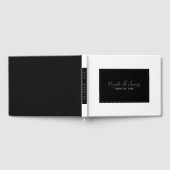 白黒金ゴールドモダンエレガミニマルントウェディング ゲストブック (全面)