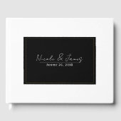 白黒金ゴールドモダンエレガミニマルントウェディング ゲストブック (正面)