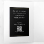 白黒金ゴールドモダンエレガミニマルントウェディング 三つ折り招待状 (内部最初)