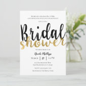 白黒金ゴールドモダングラムブライダルシャワー 招待状 (スタンド正面)