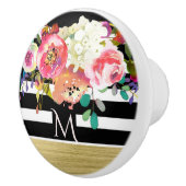 白黒金ゴールドモダンフローラグラムシエレガントック セラミックノブ (右)