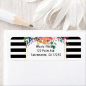 白黒金ゴールドモダンフローラグラムシエレガントック ラベル (インサイチュ)