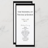 白黒金ゴールドモダンミニマル結婚式 プログラム (正面/裏面)
