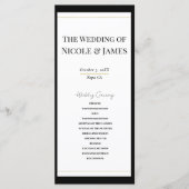 白黒金ゴールドモダンミニマル結婚式 プログラム (正面)