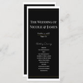 白黒金ゴールドモダンミニマル結婚式 プログラム (正面/裏面)