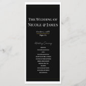 白黒金ゴールドモダンミニマル結婚式 プログラム (正面)