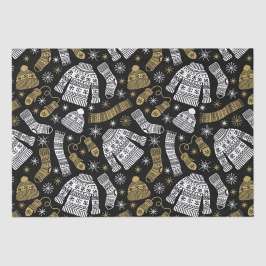 白黒金ゴールドモダン冬服 薄葉紙 (正面)