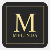 白黒金ゴールドモノグラエレガントム スクエアシール (正面)