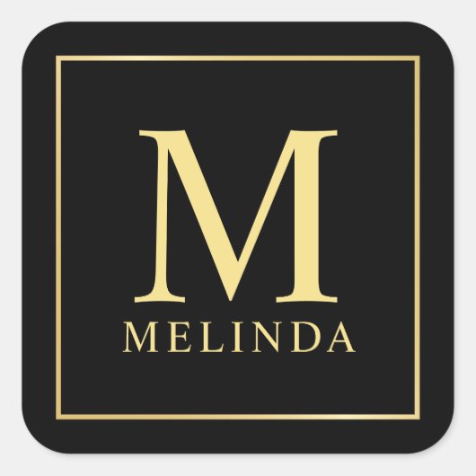 白黒金ゴールドモノグラエレガントム スクエアシール (正面)
