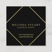 白黒金ゴールドモノグラエレガントム スクエア名刺 (裏面)